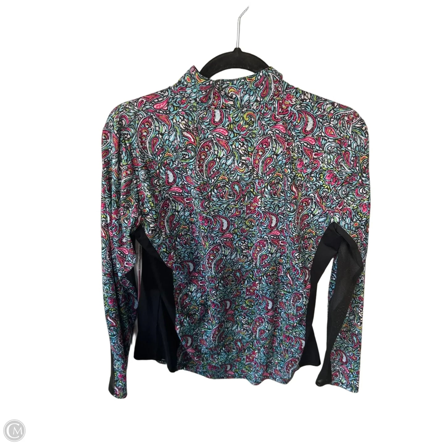 Athletic Top Long Sleeve Collar By Clothes Mentor In Black & Blue, Size: M