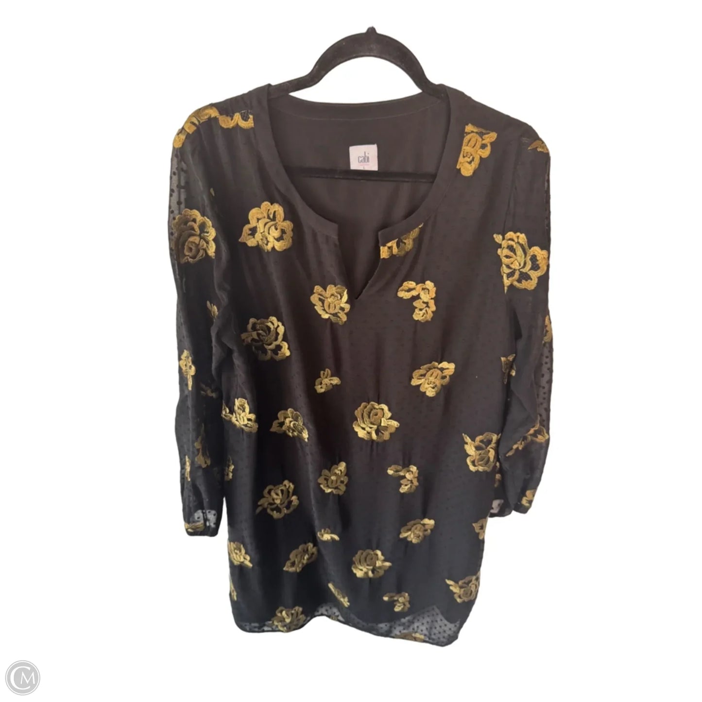 Dress Work By Cabi In Black & Gold, Size: L