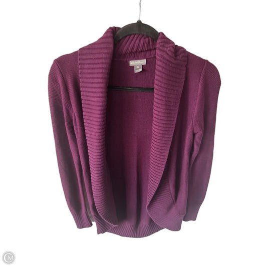 Sweater Cardigan By Eddie Bauer In Purple, Size: Xs