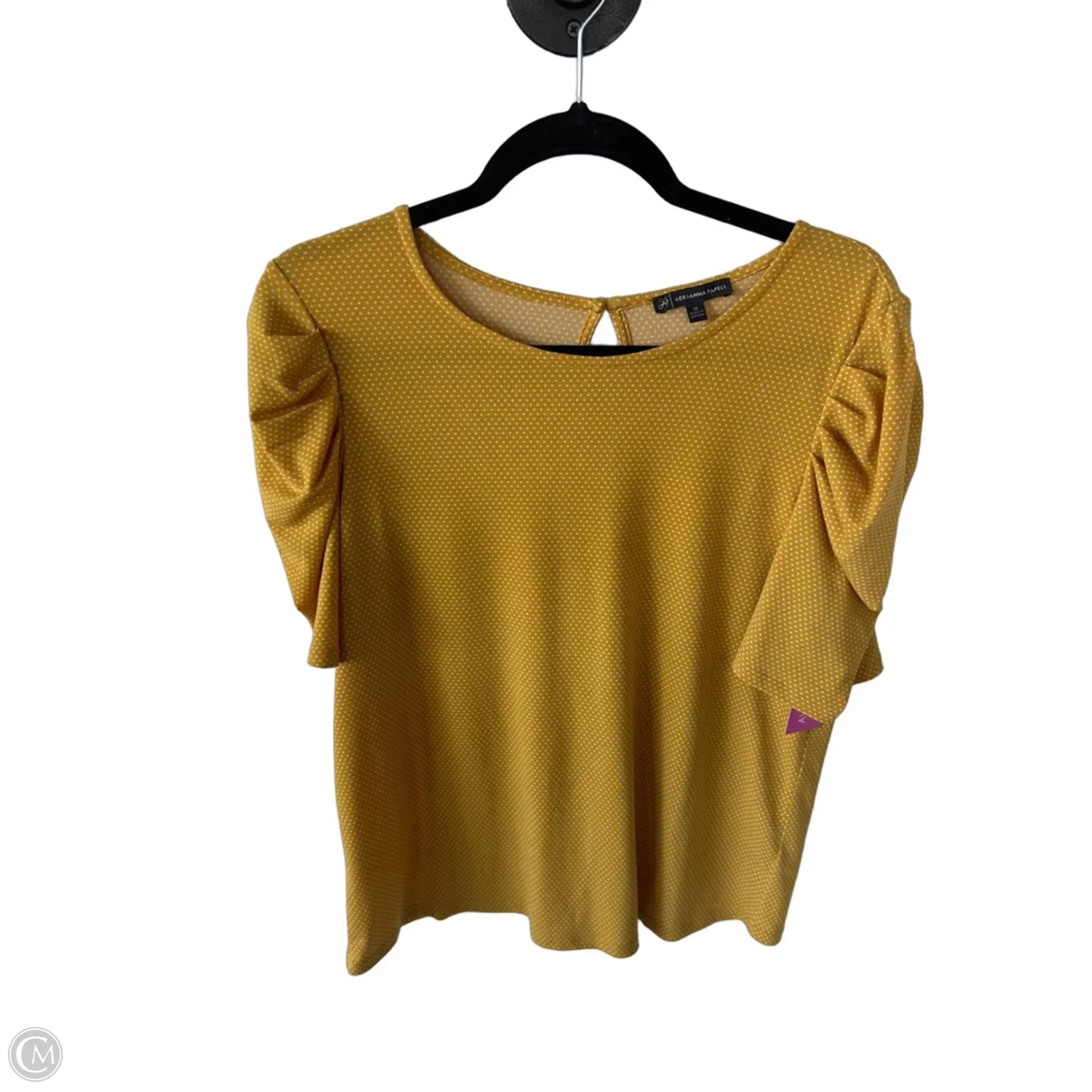 Top Short Sleeve By Adrianna Papell In Yellow, Size: M