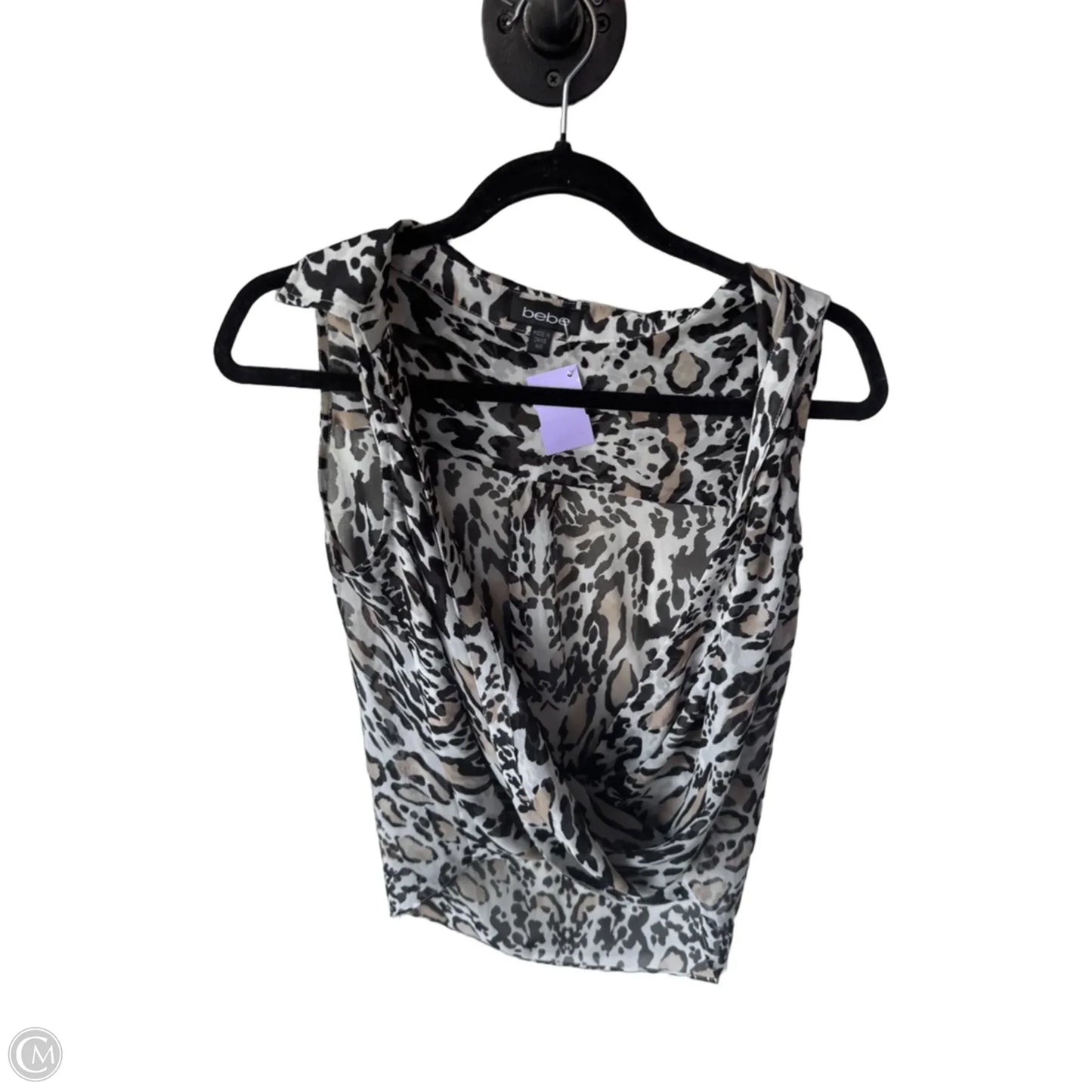 Top Sleeveless By Bebe In Black & White, Size: Xxs