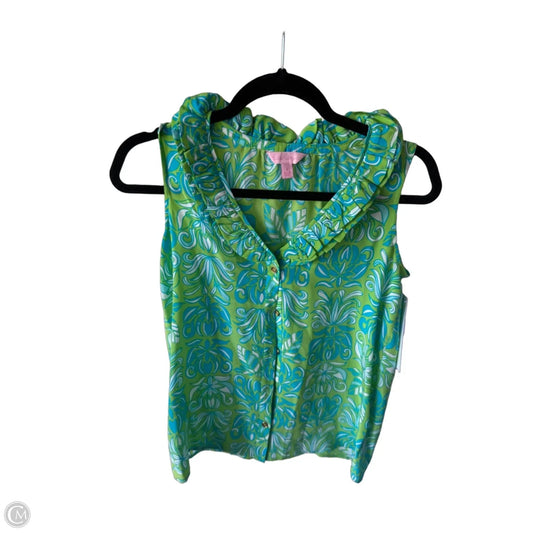 Top Sleeveless Designer By Lilly Pulitzer In Blue & Green, Size: Xs