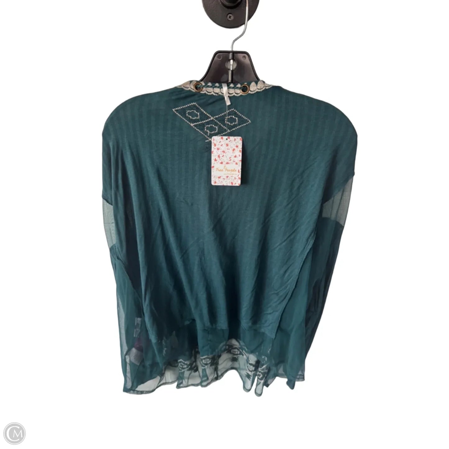Top 3/4 Sleeve By Free People In Green & Tan, Size: Xs