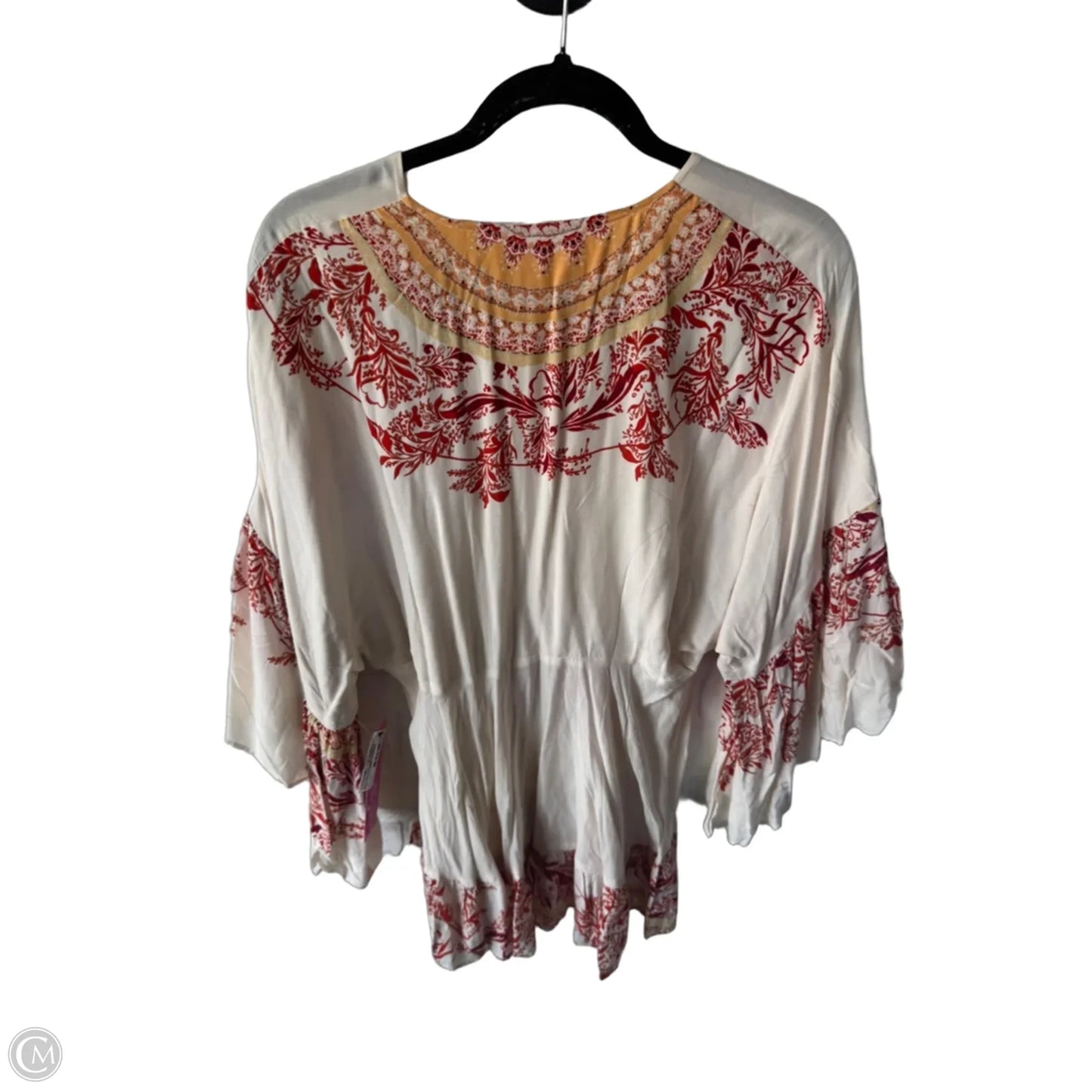 Top 3/4 Sleeve By Free People In Red & Tan, Size: Xs