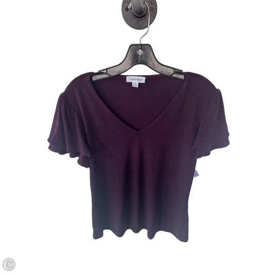 Top Short Sleeve By Calvin Klein In Purple, Size: M