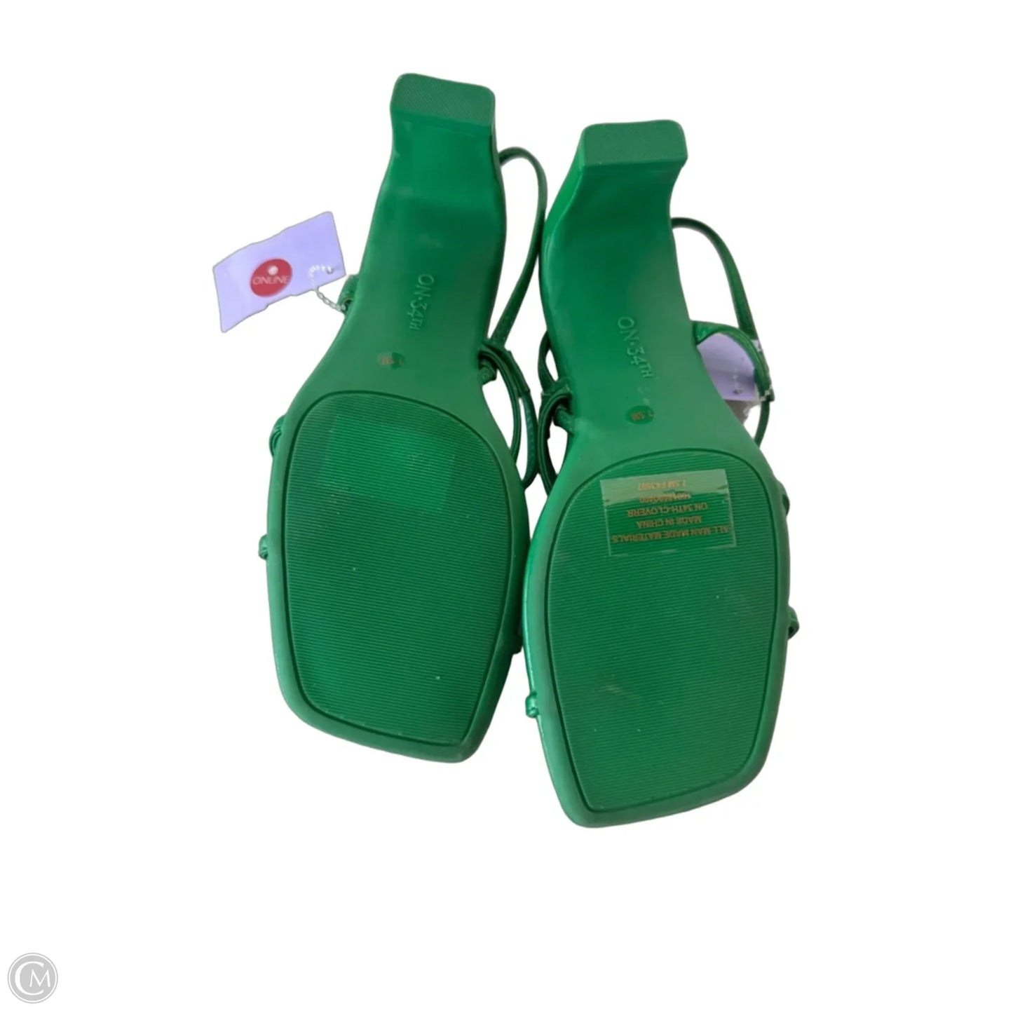 Sandals Heels Block By On 34th In Green, Size: 7.5
