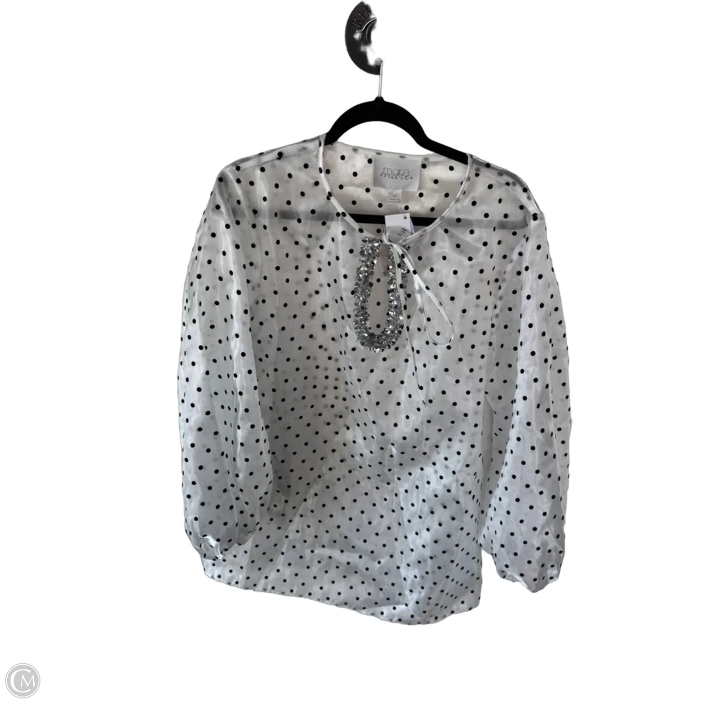 Tunic Long Sleeve By Mare Mare In Black & White, Size: Osfm