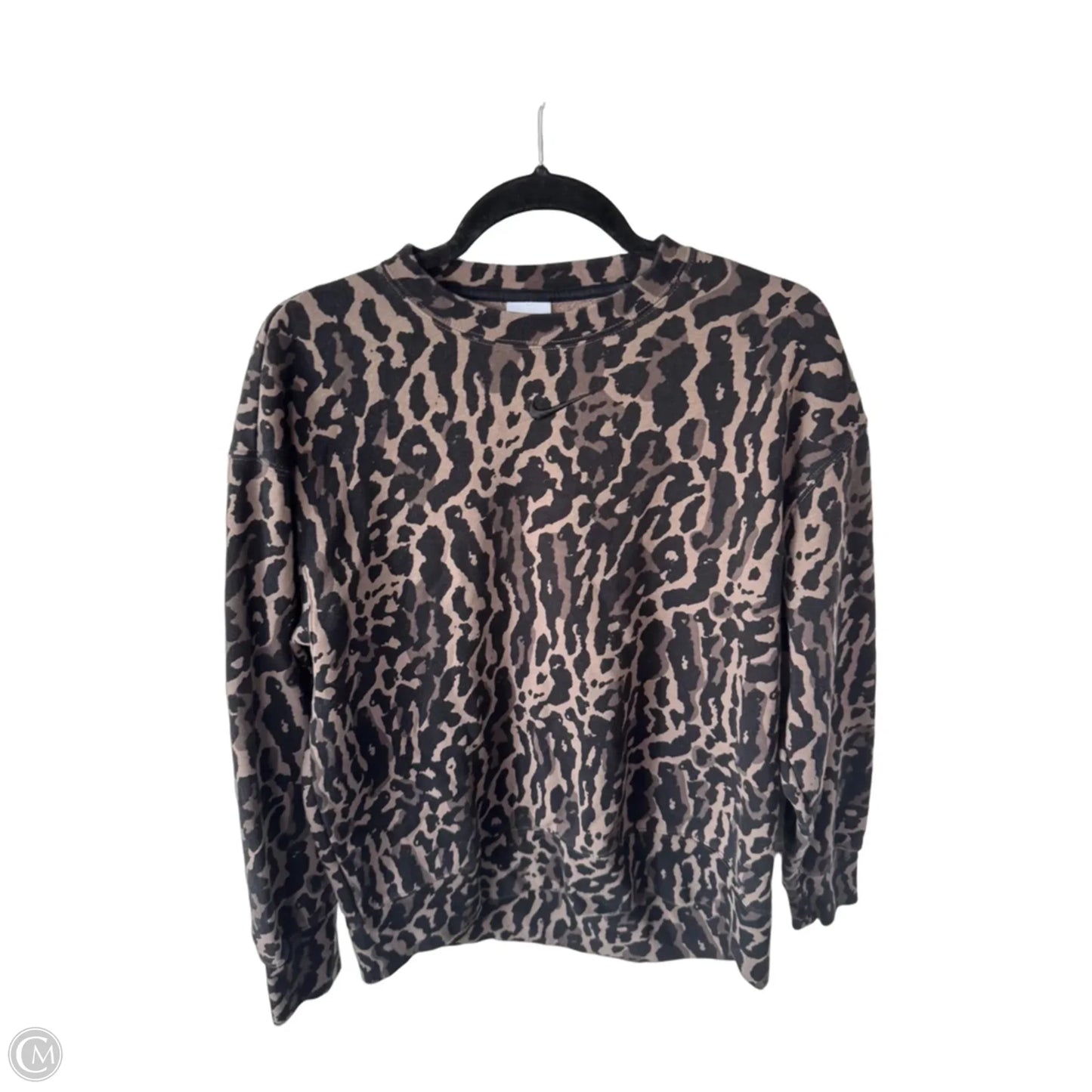 Athletic Sweatshirt Crewneck By Nike In Animal Print, Size: Xs