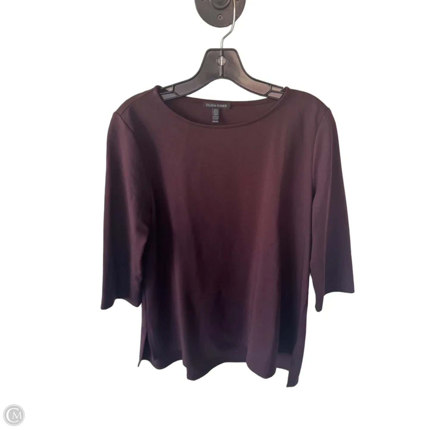 Top 3/4 Sleeve Basic By Eileen Fisher In Brown, Size: Xs