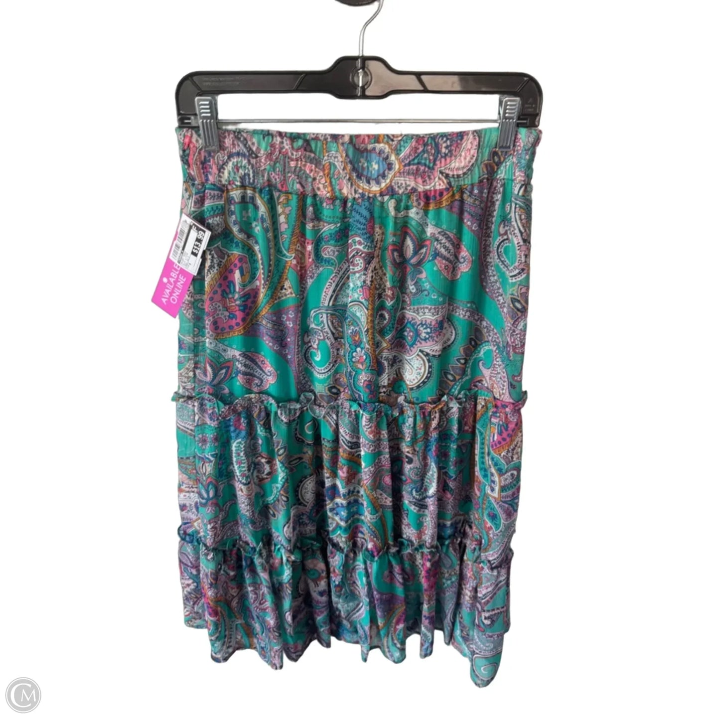 Skirt Midi By Tamara H In Blue & Pink, Size: 8