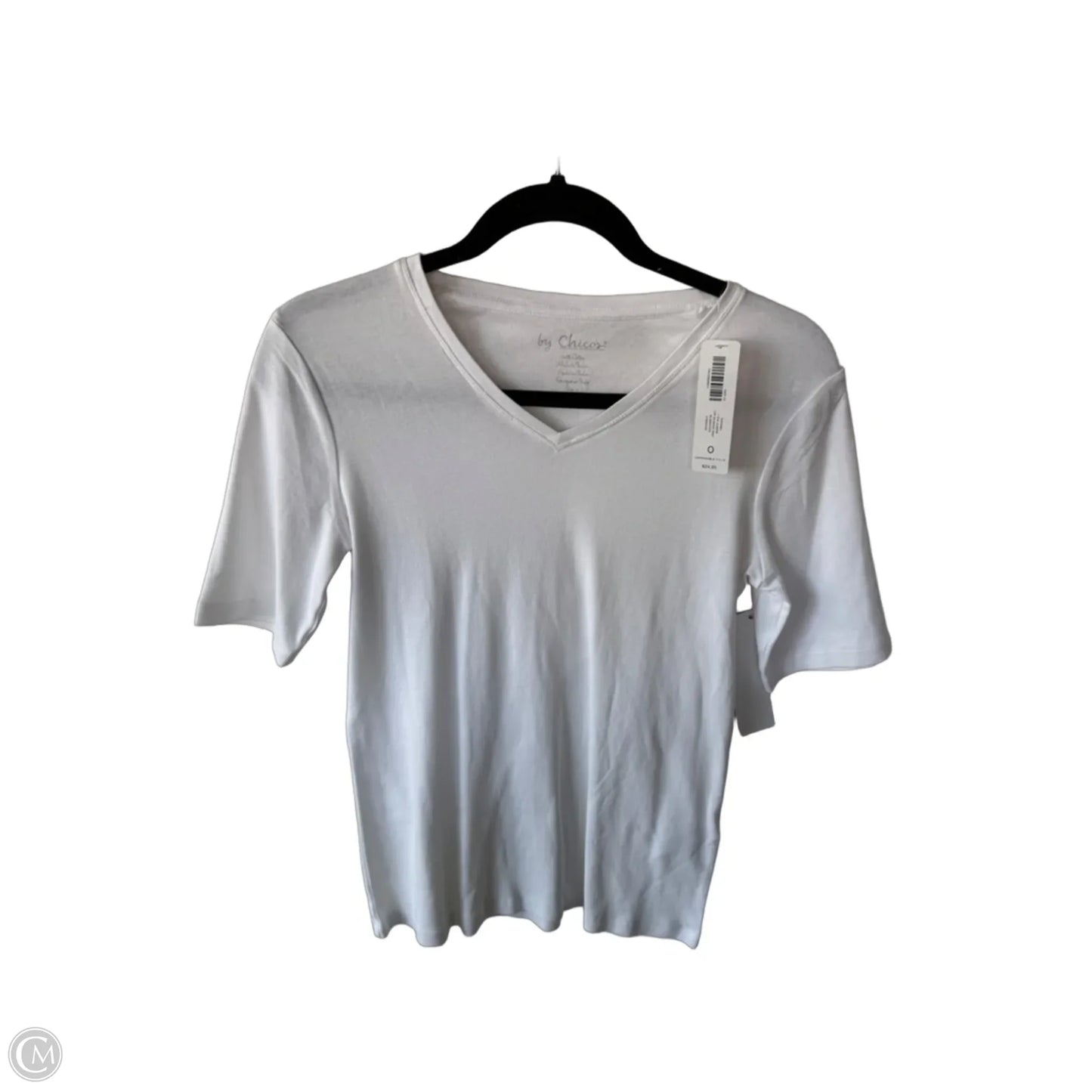 Top Short Sleeve Basic By Chicos In White, Size: S