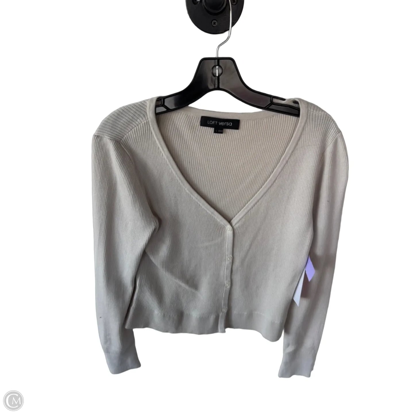 Sweater Cardigan By Loft In Tan, Size: L