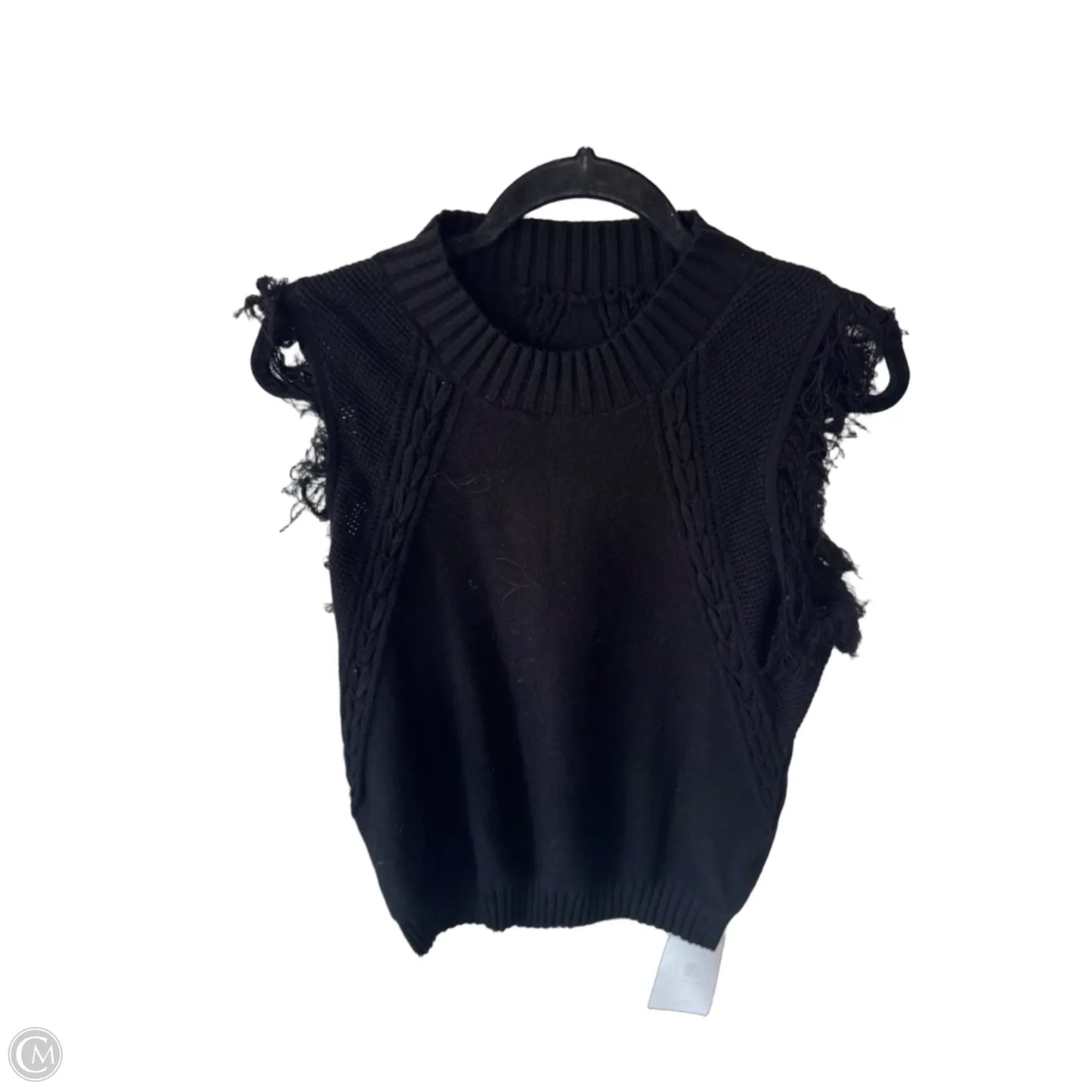Vest Sweater By Clothes Mentor In Black, Size: M