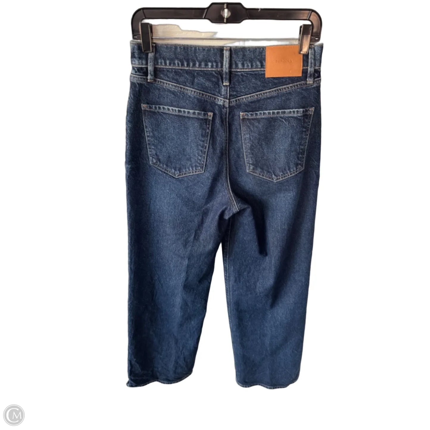 Jeans Wide Leg By Express In Blue Denim, Size: 4