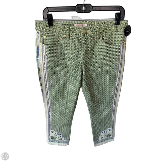 Pants Designer By Tory Burch In Cream & Green, Size: 10