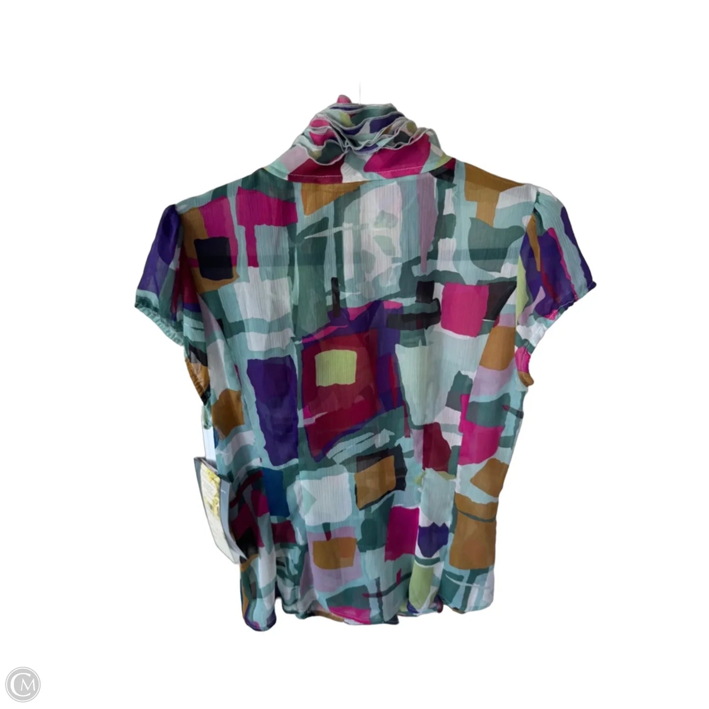 Top Short Sleeve By Lapis In Blue & Purple, Size: L
