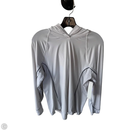 Athletic Top Long Sleeve Hoodie By Peter Millar In White, Size: L