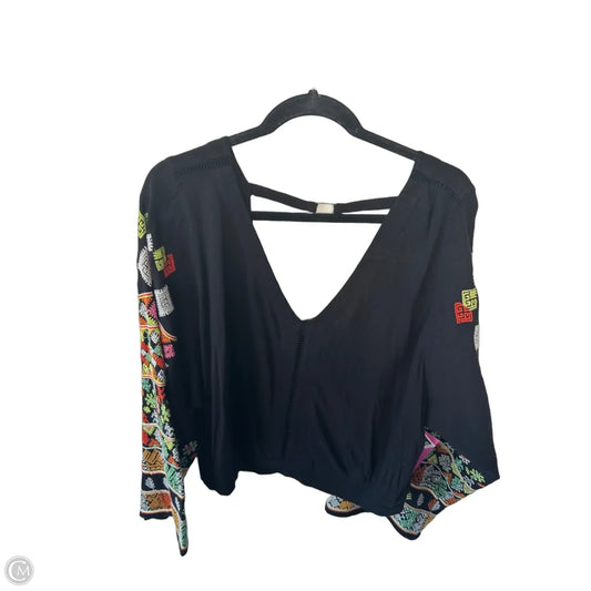 Top Long Sleeve By Free People In Black & Orange, Size: S
