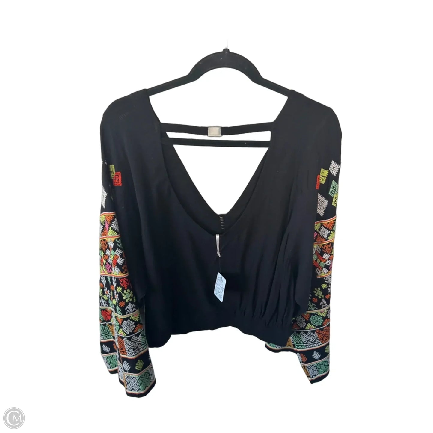Top Long Sleeve By Free People In Black & Orange, Size: S