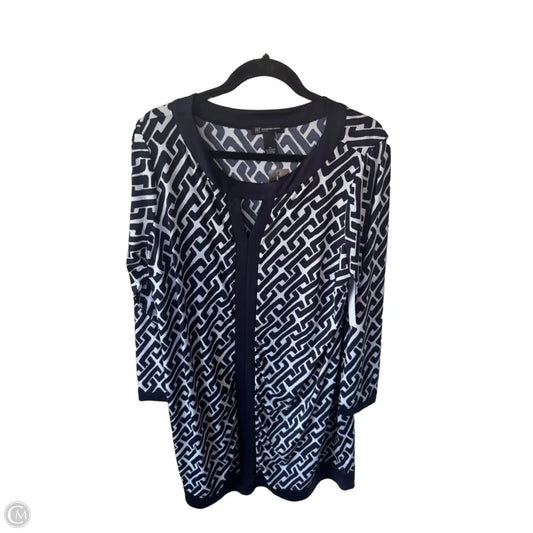 Dress Work By Inc In Blue & White, Size: 1x