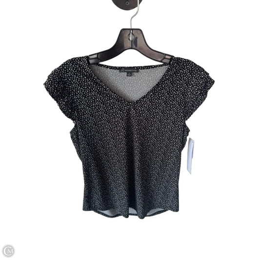 Top Short Sleeve By Adrianna Papell In Black & White, Size: S