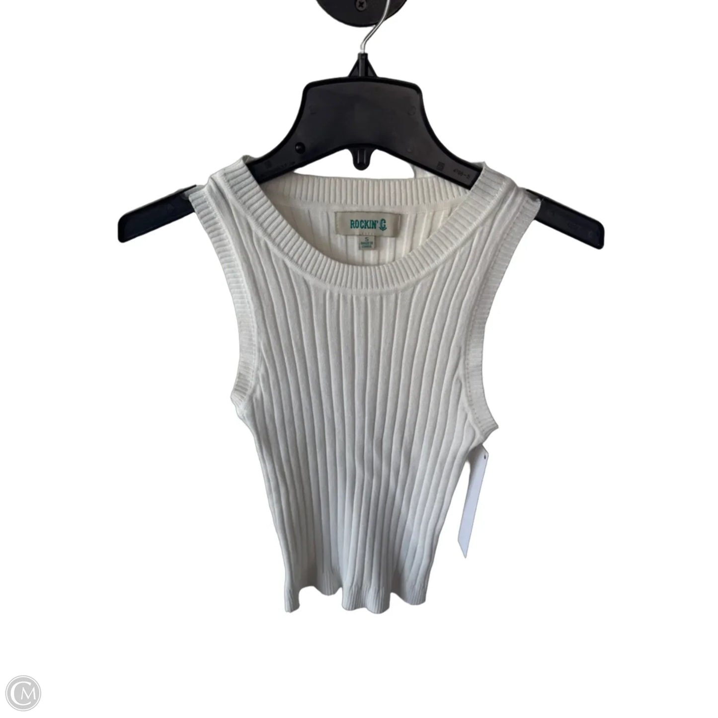 Vest Sweater By Clothes Mentor In White, Size: S
