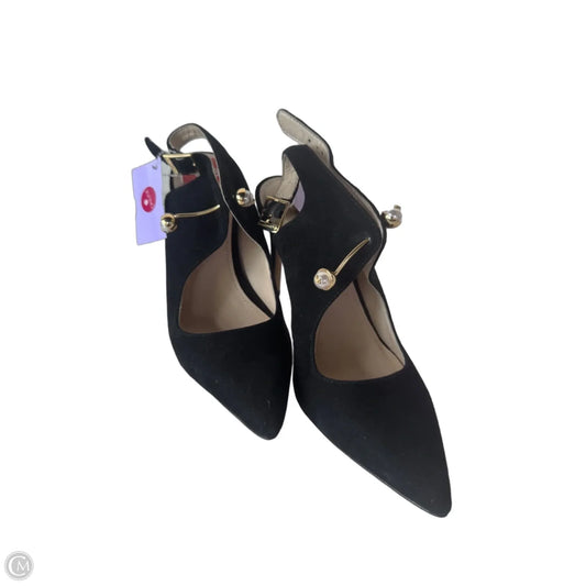 Sandals Heels Stiletto By Louise Et Cie In Black & Gold, Size: 5.5