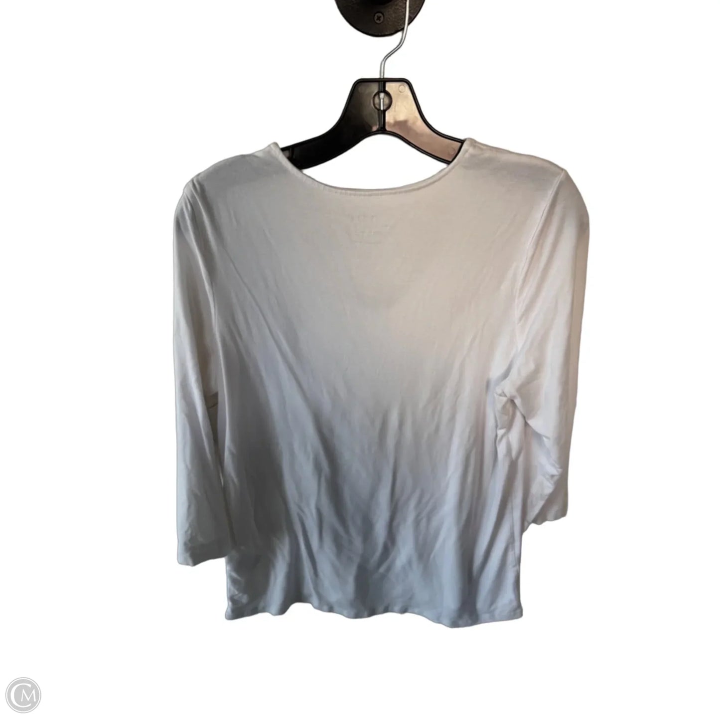 Top 3/4 Sleeve Basic By Chicos In White, Size: M