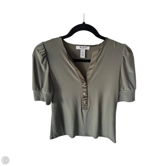 Top Short Sleeve By White House Black Market In Green, Size: Xxs