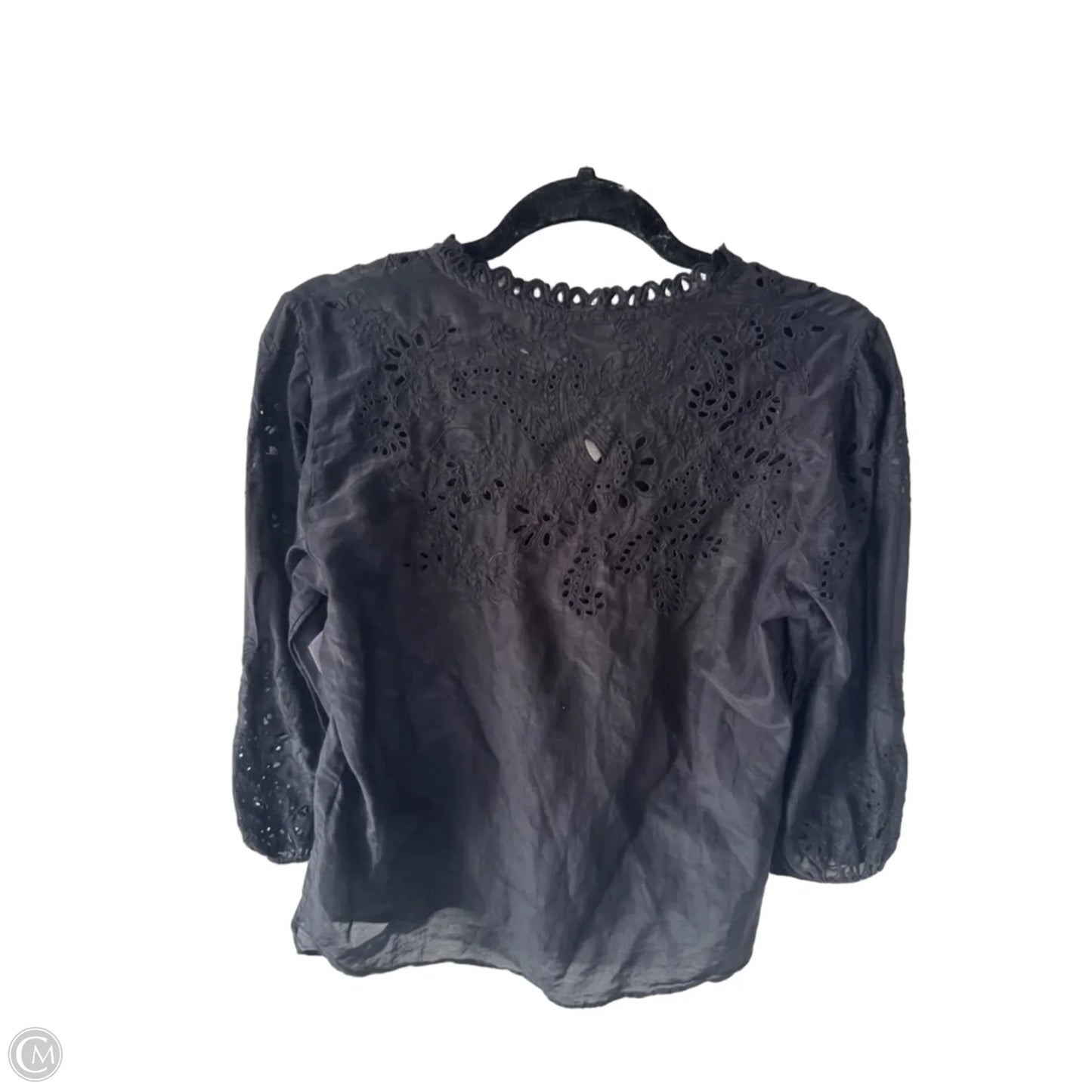 Top 3/4 Sleeve By White House Black Market In Black, Size: S
