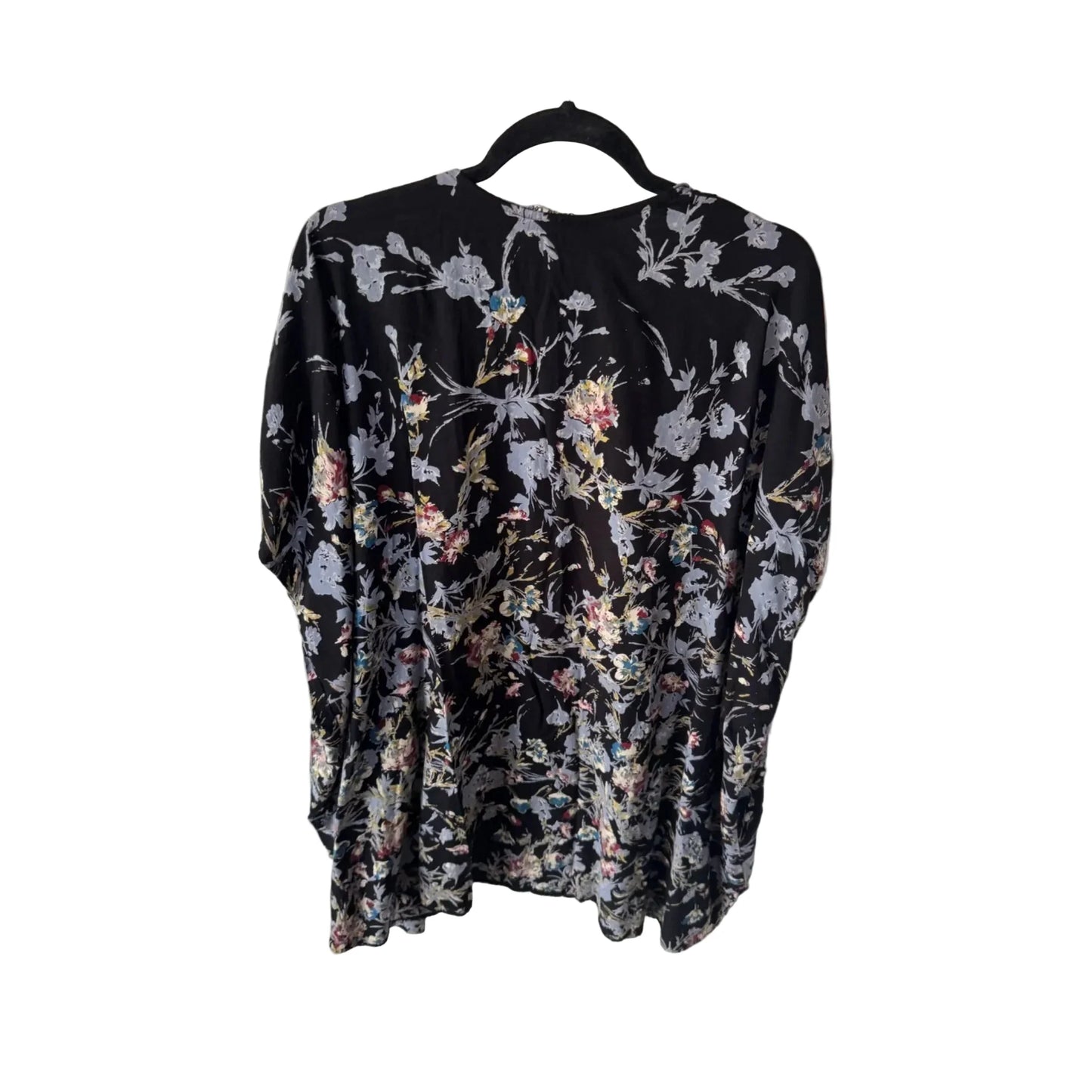 Kimono By Clothes Mentor In Black & Blue, Size: L