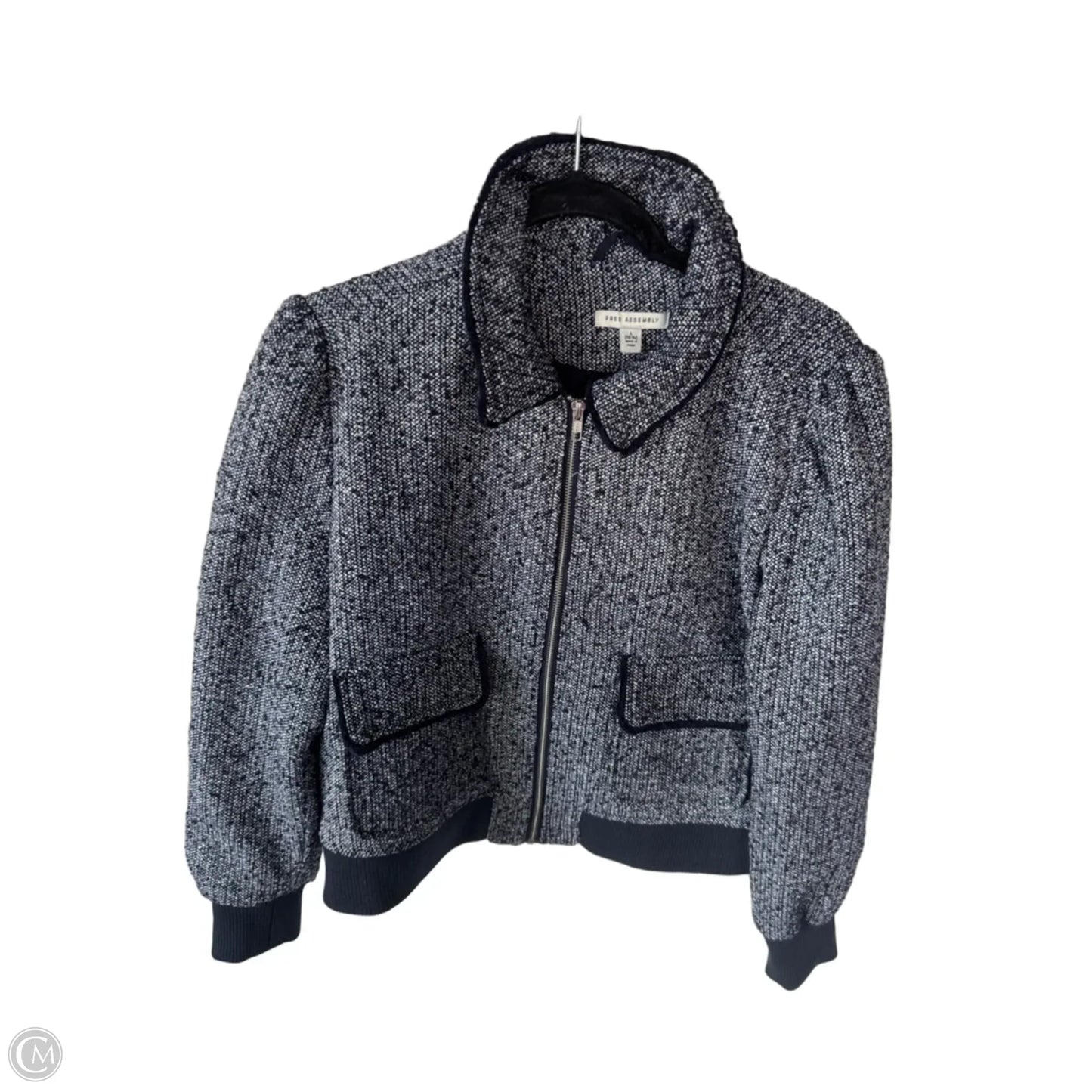 Jacket Other By Free Assembly In Blue & White, Size: L