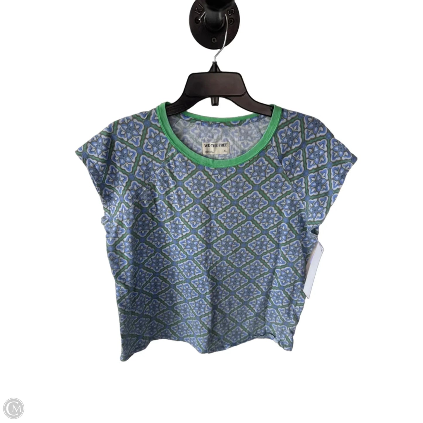 Top Short Sleeve By We The Free In Blue & Green, Size: Xl