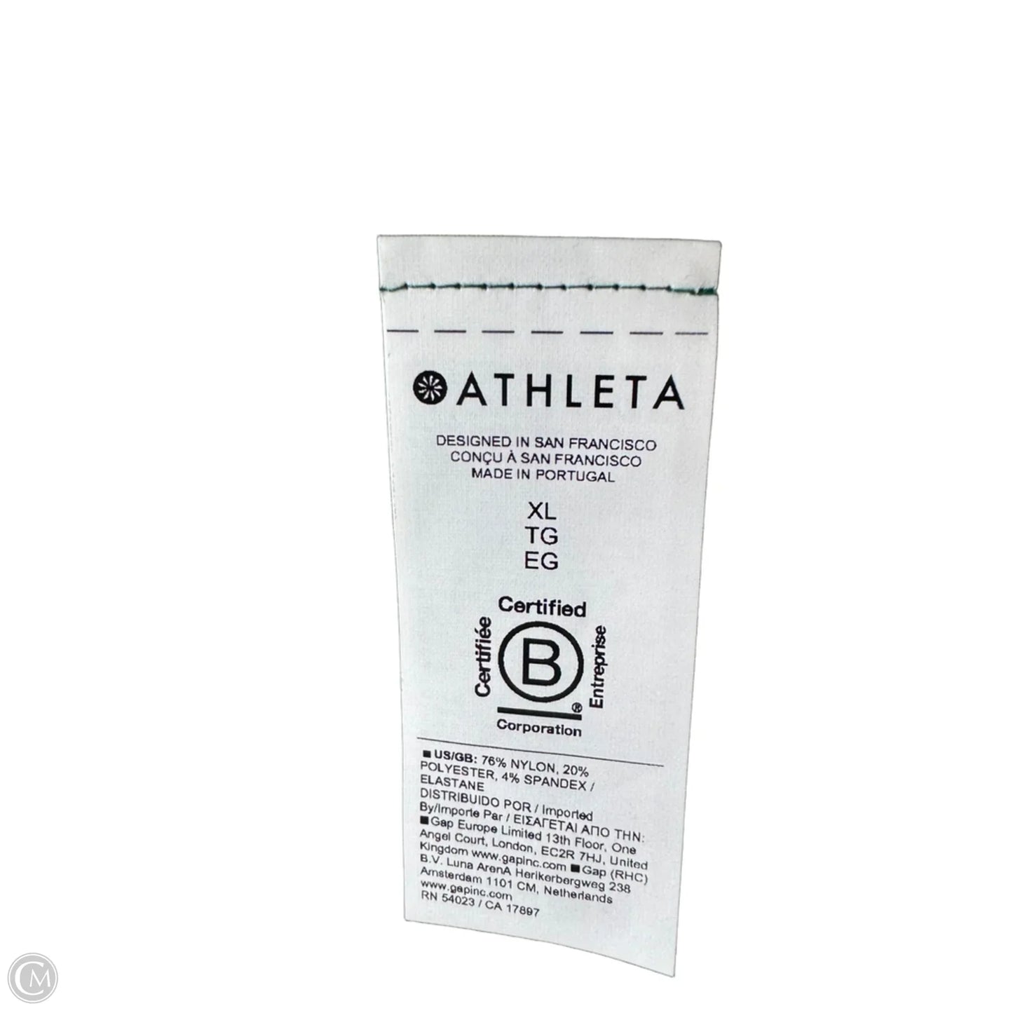 Athletic Top Short Sleeve By Athleta In Green & White, Size: Xl