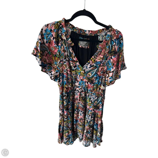Dress Casual Short By Anthropologie In Black & Green, Size: M
