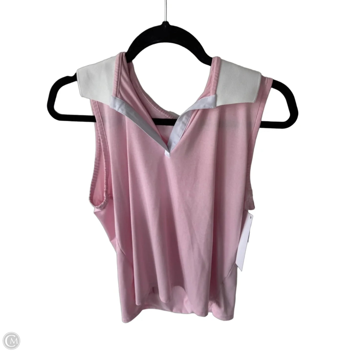 Athletic Tank Top By Cma In Pink & White, Size: L