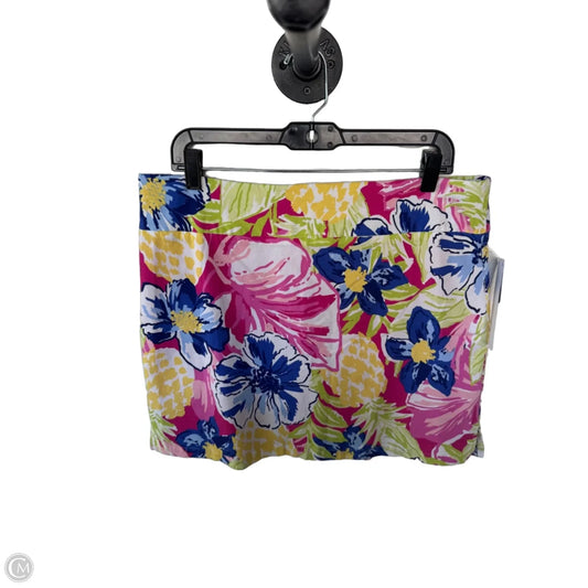 Skort By Rafaella In Pink & Yellow, Size: 16