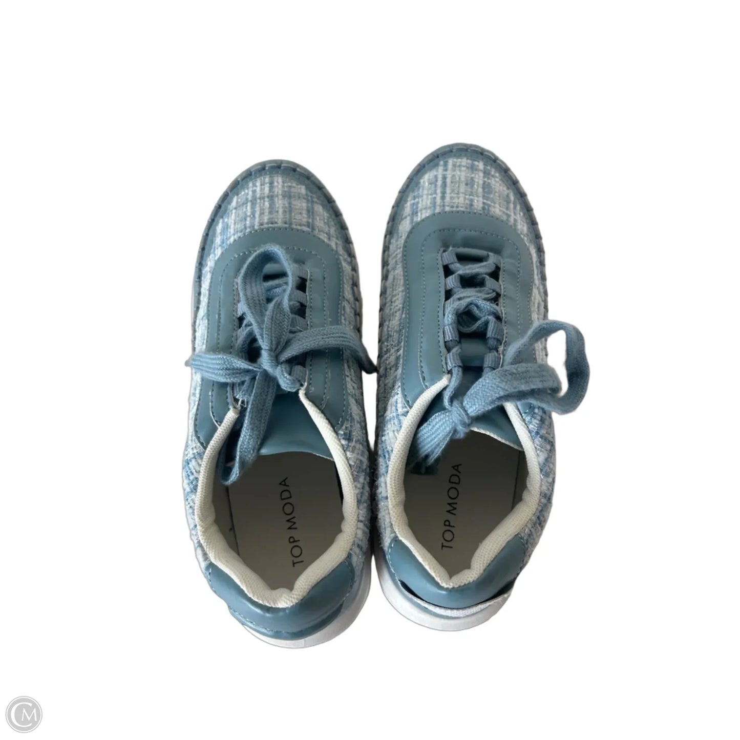 Shoes Sneakers By Top Moda In Blue & White, Size: 8