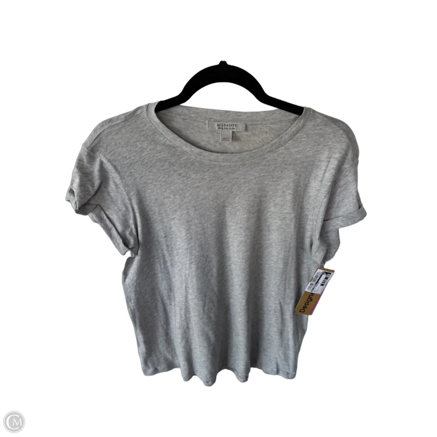 Top Short Sleeve Designer By All Saints In Grey, Size: S