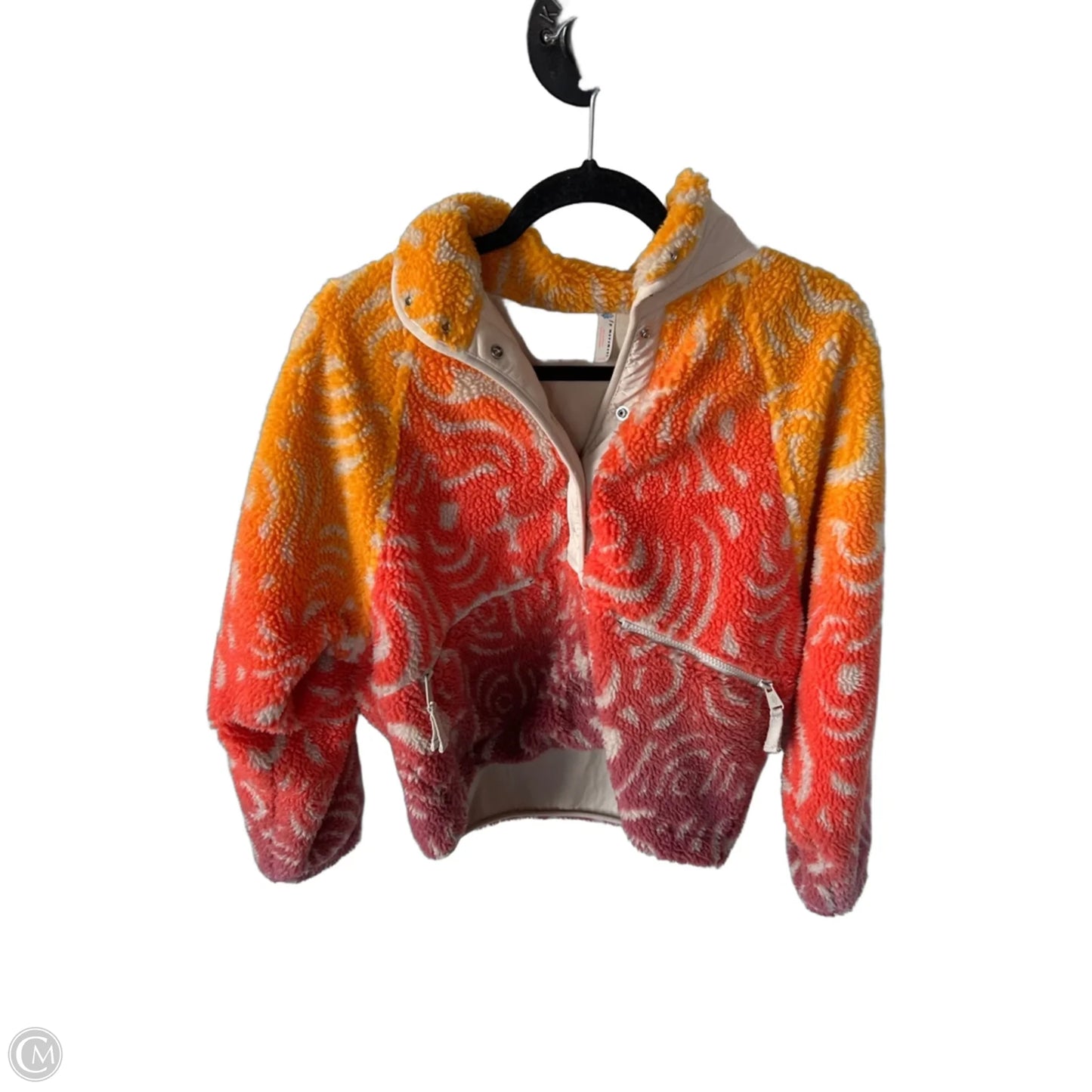 Jacket Fleece By Free People In Orange & Yellow, Size: Xs