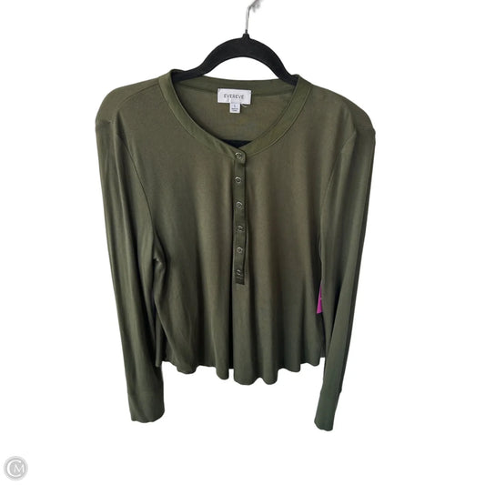 Top Long Sleeve By Evereve In Green, Size: L