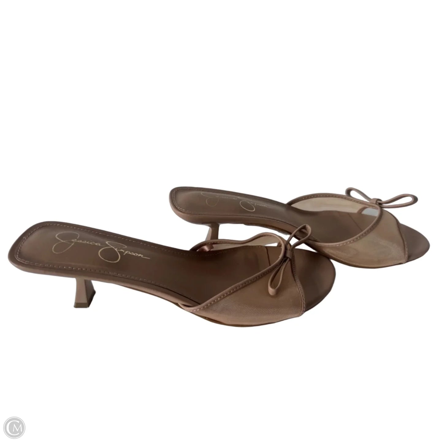 Sandals Heels Kitten By Jessica Simpson In Tan, Size: 8.5