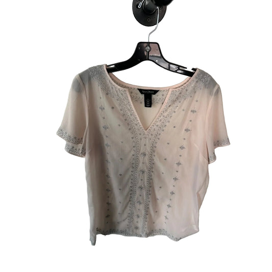 Top Short Sleeve By White House Black Market In Pink & Silver, Size: S