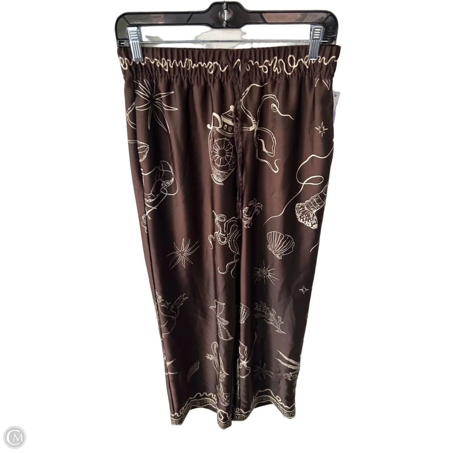 Pants Wide Leg By Maison Damelie In Brown & Tan, Size: 8