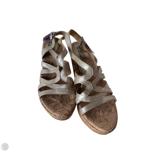 Sandals Heels Wedge By Boc In Tan, Size: 8