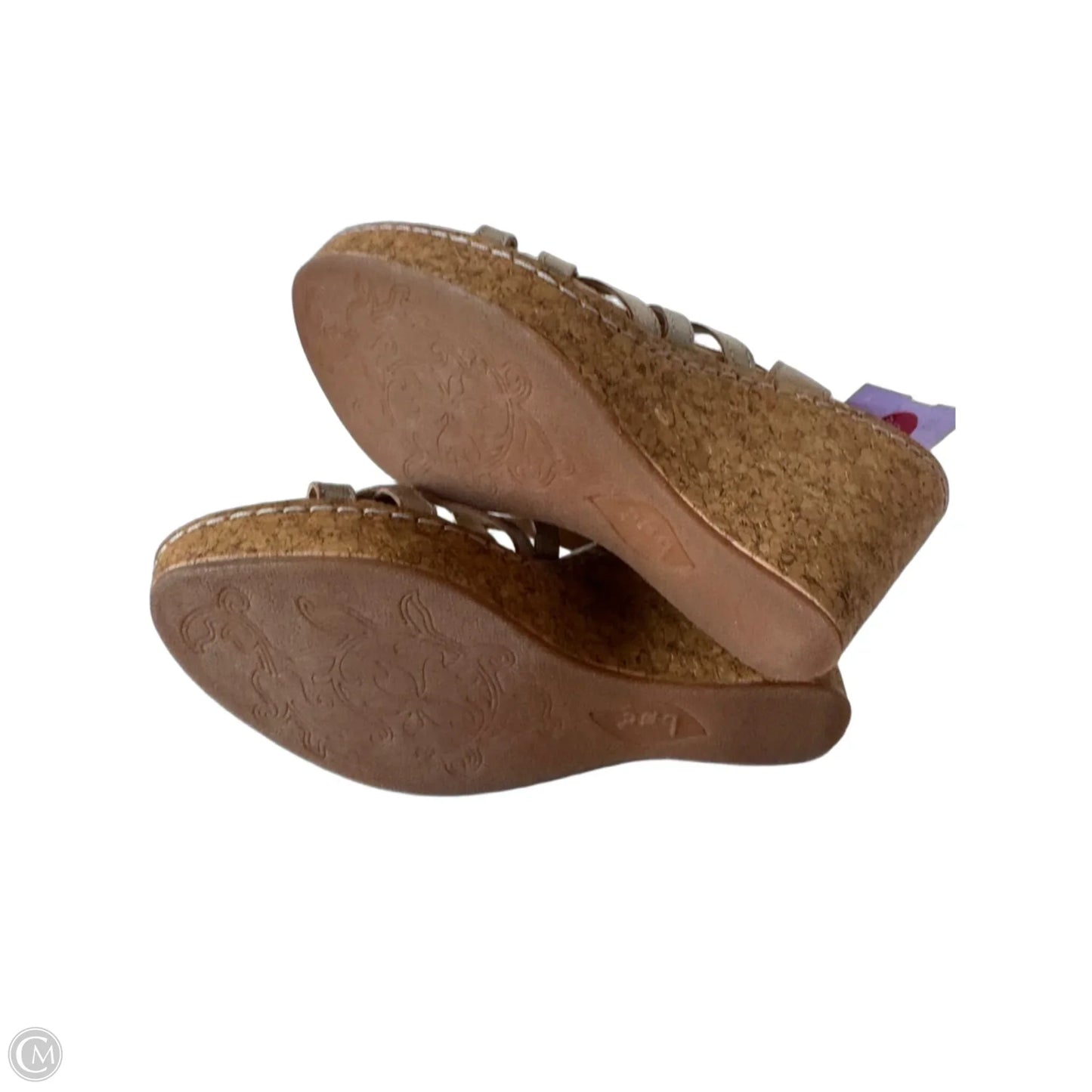 Sandals Heels Wedge By Boc In Tan, Size: 8