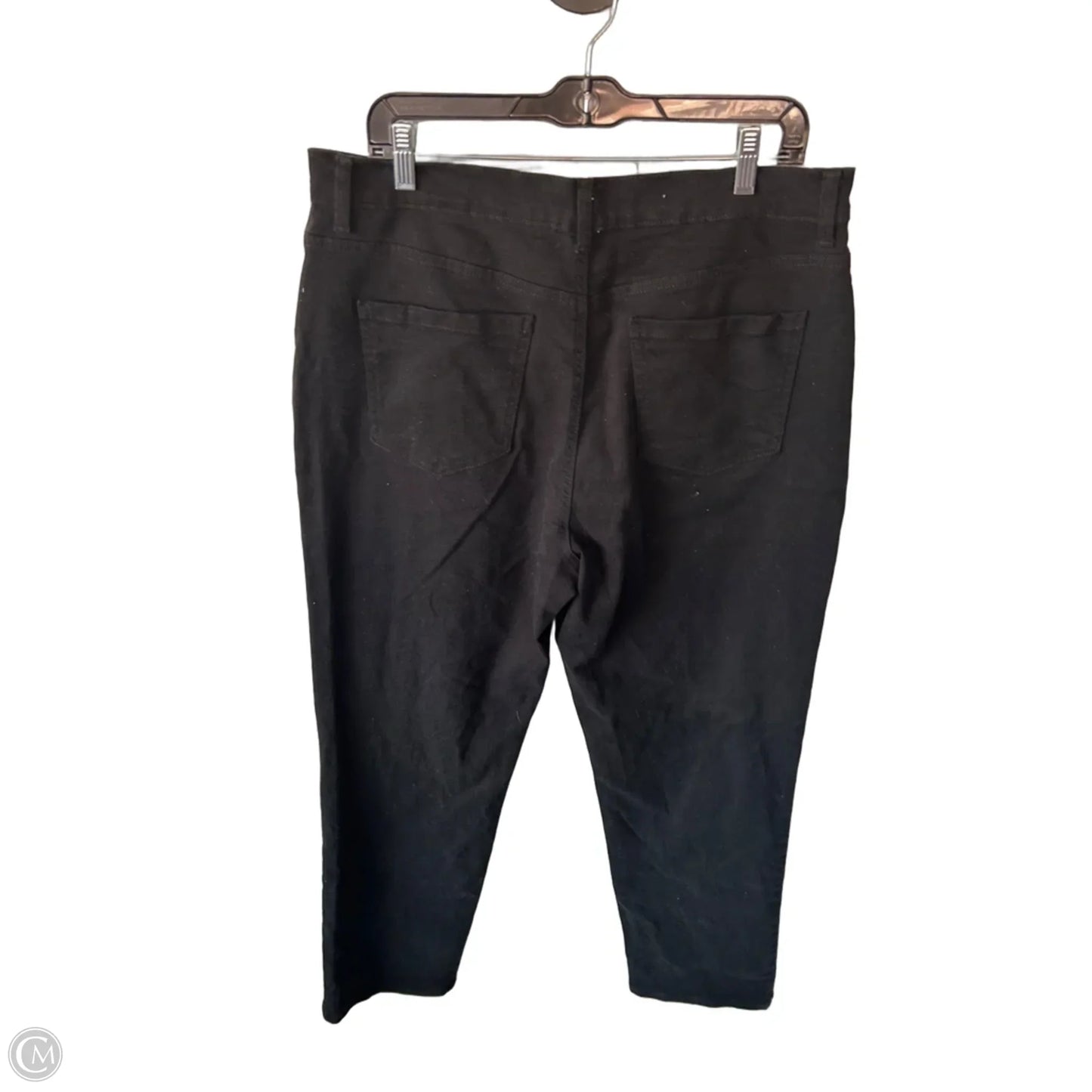 Jeans Straight By Gloria Vanderbilt In Black Denim, Size: 16