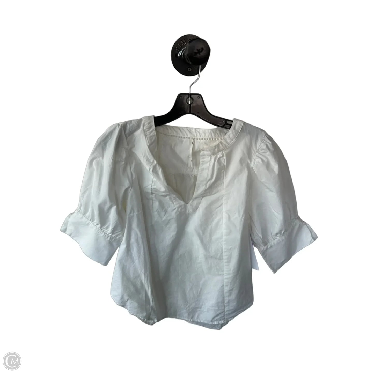 Top Short Sleeve By Anthropologie In White, Size: M