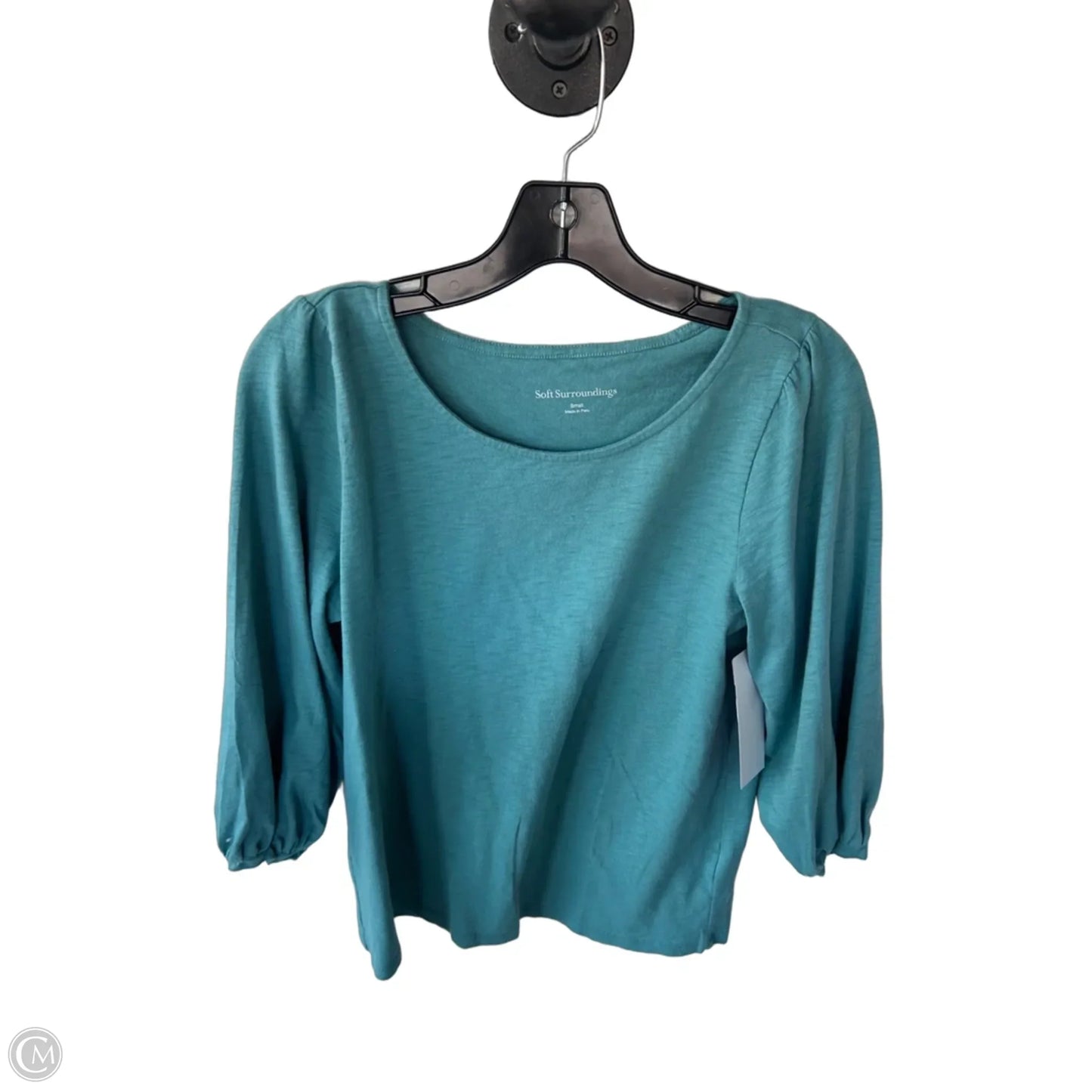 Top 3/4 Sleeve By Soft Surroundings In Blue, Size: S