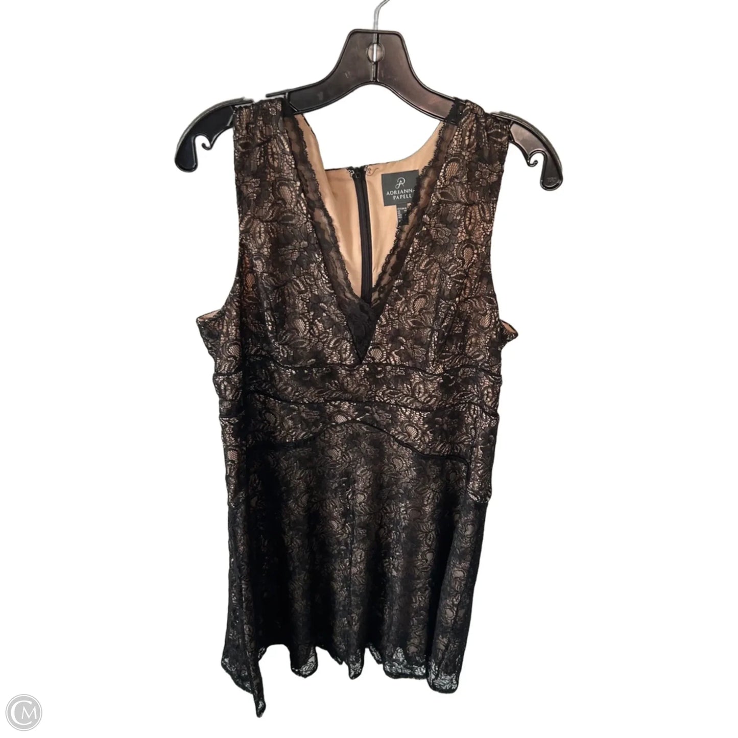 Dress Party Short By Adrianna Papell In Black & Tan, Size: Xl